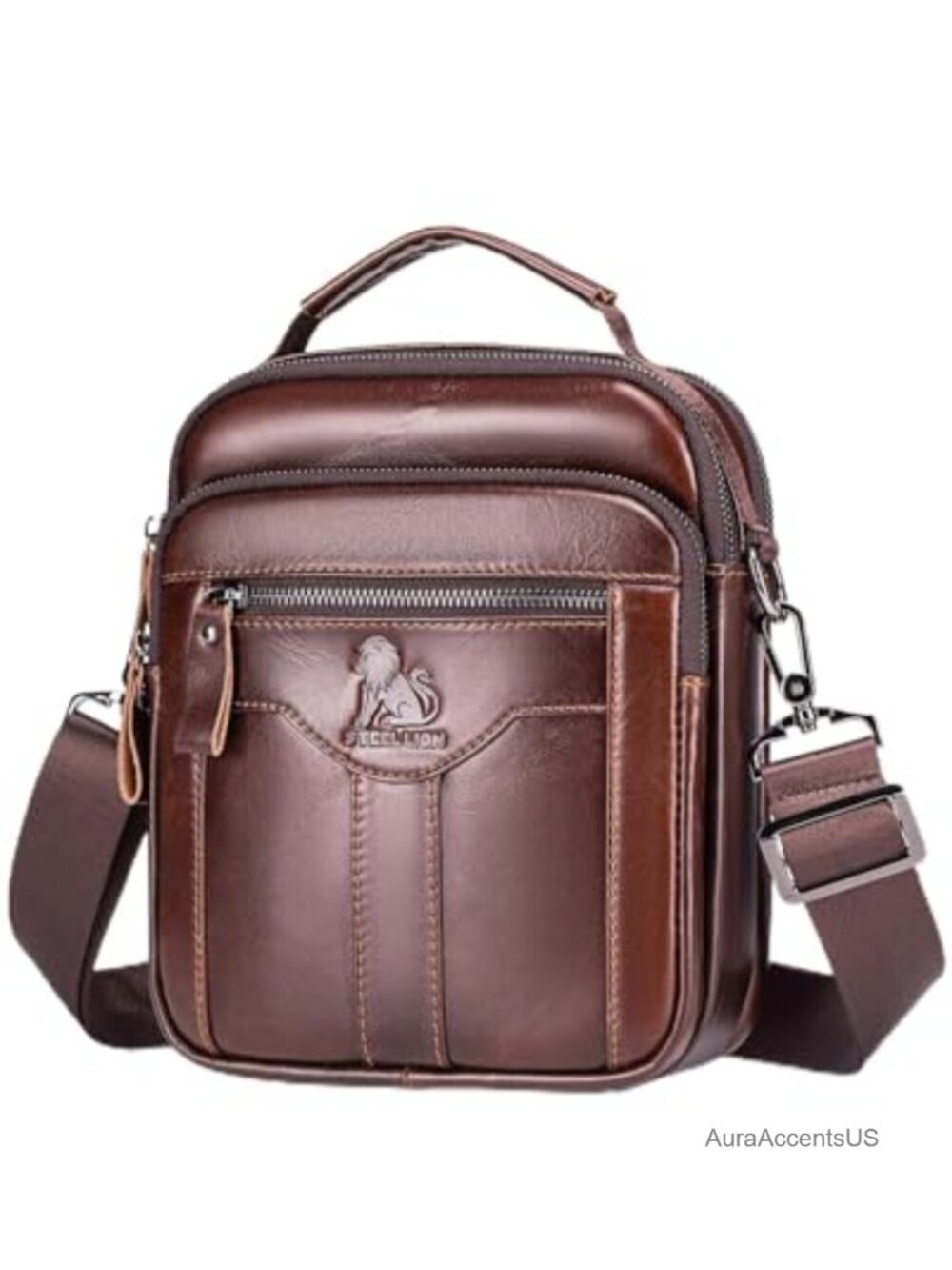 Cowhide Leather Crossbody Shoulder Bag Top Handle